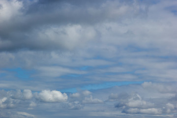 Day Cloudy Blue Sky Covered White And Gray Clouds