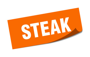 steak sticker. steak square isolated sign. steak