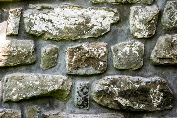 texture of masonry, a fragment of a stone wall of an ancient temple of the 10th century, background, backdrop