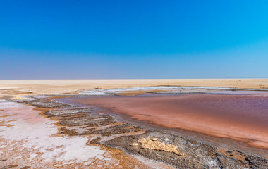 Colorful Reservoir in Salt Field of Little Rann of Kutch, Gujarat, India