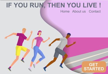 Landing, vector illustration, internet site template. Sample Set