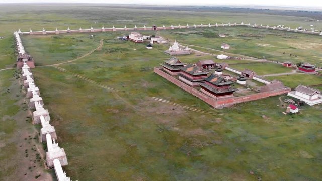 Aerial view of the Erdene zuu Monastery, Central Mongolia