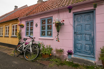 colorful houses in Rudkobing town, Langeland island, Denmark