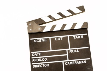 Obraz premium Clapperboard isolated against white background