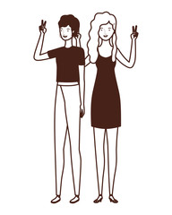 silhouette of young women standing on white background