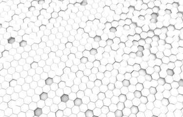 Duo tone hexagon 3D background texture. 3d rendering illustration. Futuristic abstract background.