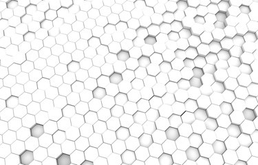 Duo tone hexagon 3D background texture. 3d rendering illustration. Futuristic abstract background.