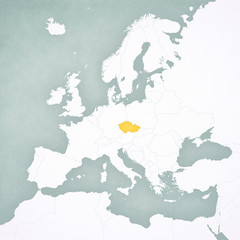 Naklejka premium Map of Europe - Czech Republic