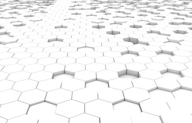 Duo tone hexagon 3D background texture. 3d rendering illustration. Futuristic abstract background.