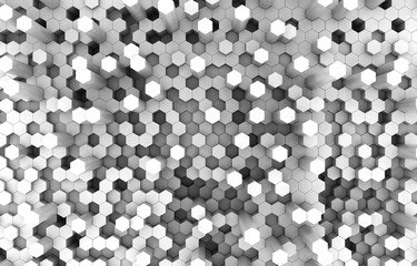 Duo tone hexagon 3D background texture. 3d rendering illustration. Futuristic abstract background.