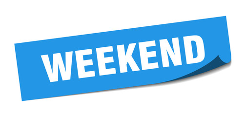 weekend sticker. weekend square isolated sign. weekend