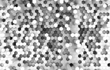 Duo tone hexagon 3D background texture. 3d rendering illustration. Futuristic abstract background.