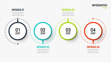 Fototapeta premium Timeline infographic design vector can be used for workflow layout, diagram, presentations, web design. Business concept with 4 options, steps or processes.