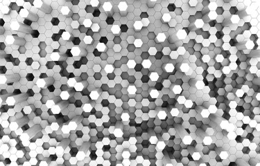 Duo tone hexagon 3D background texture. 3d rendering illustration. Futuristic abstract background.