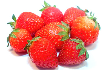 Fototapeta na wymiar Strawberry berry slide isolated on white
