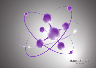 Modern molecule logo icon on gray background. Logo template for medicine, science, technology, chemistry, biotechnology.