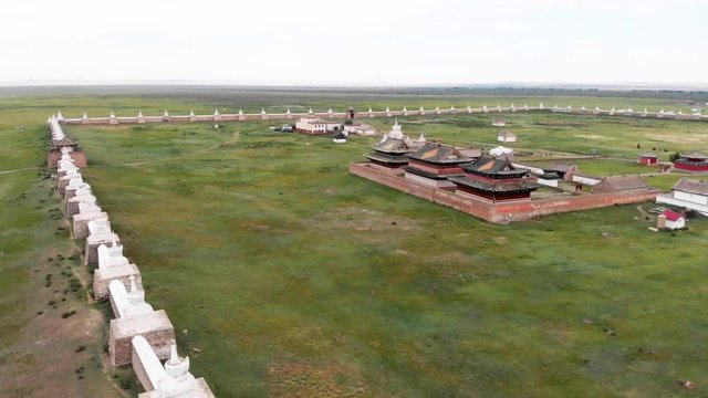 Aerial view of the Erdene zuu Monastery, Central Mongolia