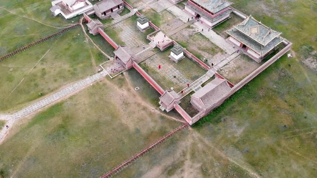Aerial view of the Erdene zuu Monastery, Central Mongolia