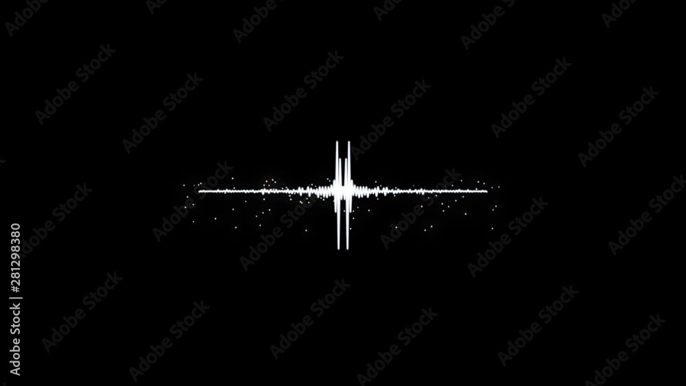 Poster monochrome voice record, artificial intelligence, waveform equalizer and visualization of audio wave