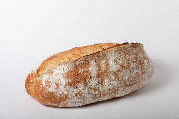 Freshly baked bread  isolated on white background