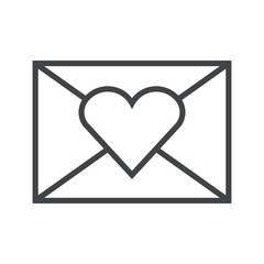 Line icon love letter