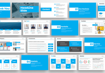 Modern Presentation Layout with Blue Elements