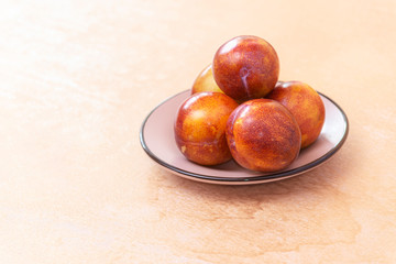 Ripe juicy plum to maintain a beautiful and slim figure, plum diet.