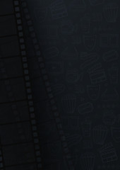 Collection film strip frame on hand draw doodle background. Old cinema banner with stripe roll.