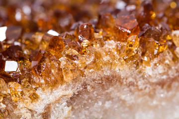 Citrine mineral close up. Gemstone background