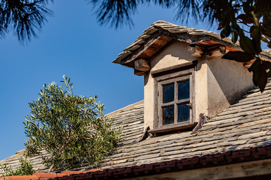 Window on the roof of the monastery of Mount Athos