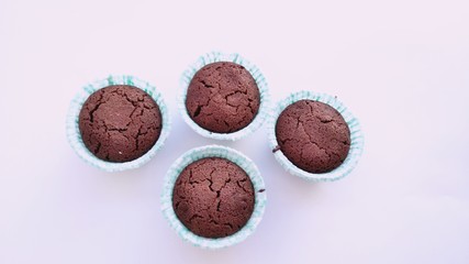 chocolate chip cookies on white background