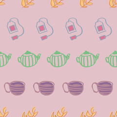 tea row seamless pattern design