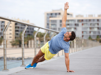 Man training outdoors