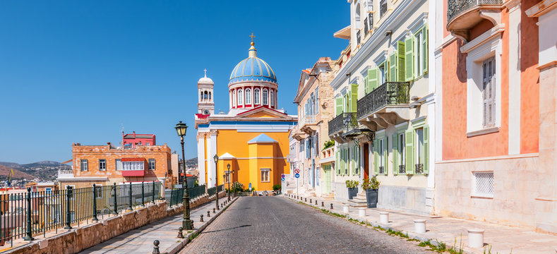 Ermoupoli town, Syros Island, Greece.