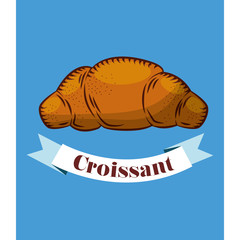 Croissant bread of bakery vector design