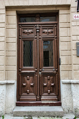Fototapeta na wymiar old wooden door in tallinn estonia