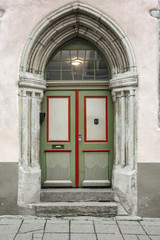 old wooden door in tallinn estonia