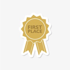 First place yellow ribbon sticker