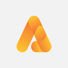 letter A with gradient style logo design