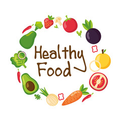 Healthy and organic food vector design