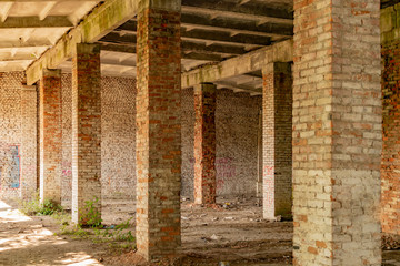 Empty,abandoned military warehouse