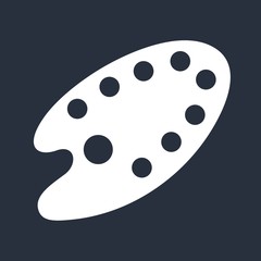 Palette icon isolated on dark background. Vector illustration