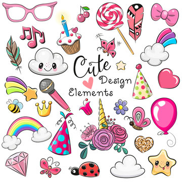 Set of Cute design elements