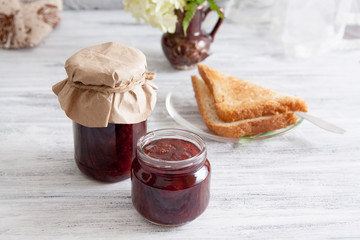 jars of strawberry jam