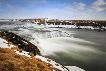 Ægissíðufoss waterfalls located near Hella at route 1, Iceland during Winter season.