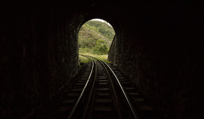 railway in the tunnel