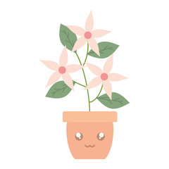 garden flowers plant in pot kawaii character