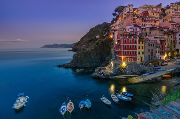 Cinque Terre - Riomaggiore, picturesque fishermen villages in the province of La Spezia, Liguria, Italy 