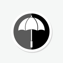 Umbrella sticker in trendy flat style isolated on background