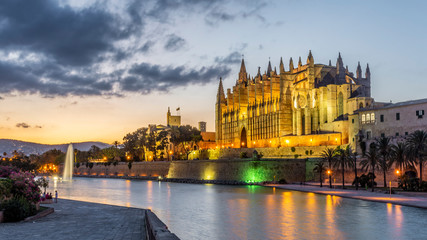 Palma Cathedral at Dusk - Palma de Mallorca, Spain